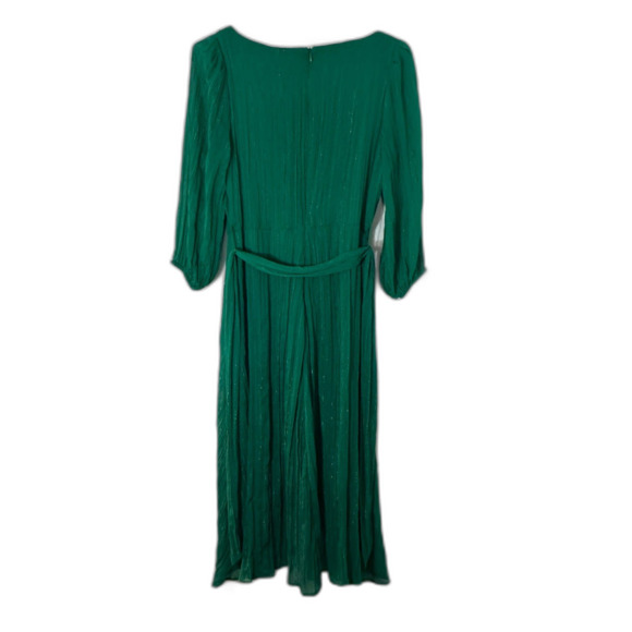 DKNY Green Dress Surplice Neck High Low Hem and 3/4 Length Sleeve Back Zip - Picture 8 of 8